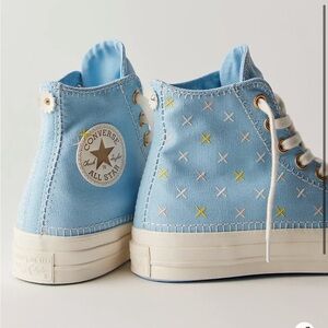 Converse Sky Blue High-Tops with White Accents
